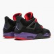 Womens/Mens Nike Jordan 4 Retro NRG Raptors 2018 Black/University Red/Court Purple Jordan Shoes