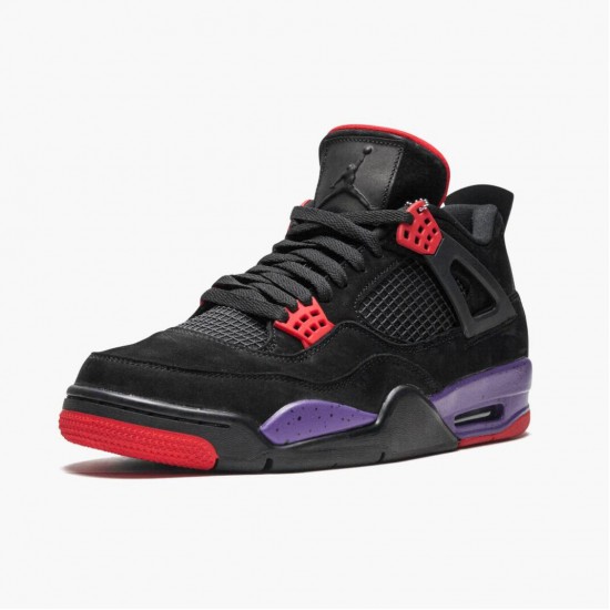 Womens/Mens Nike Jordan 4 Retro NRG Raptors 2018 Black/University Red/Court Purple Jordan Shoes