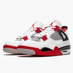 Men's Nike Jordan 4 Retro OG Fire Red 2020 White/Fire Red-Black Tech Grey Jordan Shoes
