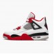 Mens Nike Jordan 4 Retro OG GS Fire Red 2020 White/Fire Red/Black Tech Grey Jordan Shoes