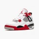 Mens Nike Jordan 4 Retro OG GS Fire Red 2020 White/Fire Red/Black Tech Grey Jordan Shoes