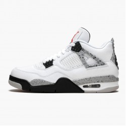 Men's Nike Jordan 4 Retro OG White Cement White/Fire Red-Tech Grey-Black Jordan Shoes