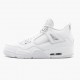 Womens/Mens Nike Jordan 4 Retro Pure Money White/Metallic Silver Jordan Shoes