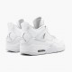 Womens/Mens Nike Jordan 4 Retro Pure Money White/Metallic Silver Jordan Shoes