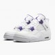 Womens/Mens Nike Jordan 4 Retro Purple Metallic White/Metallic Silver/Court Purple Jordan Shoes