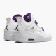 Womens/Mens Nike Jordan 4 Retro Purple Metallic White/Metallic Silver/Court Purple Jordan Shoes