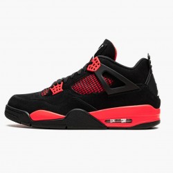 Women's/Men's Nike Jordan 4 Retro Red Thunder Black/Multi-Color/Multi-Color/Crimson Jordan Shoes