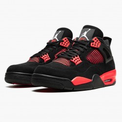 Women's/Men's Nike Jordan 4 Retro Red Thunder Black/Multi-Color/Multi-Color/Crimson Jordan Shoes