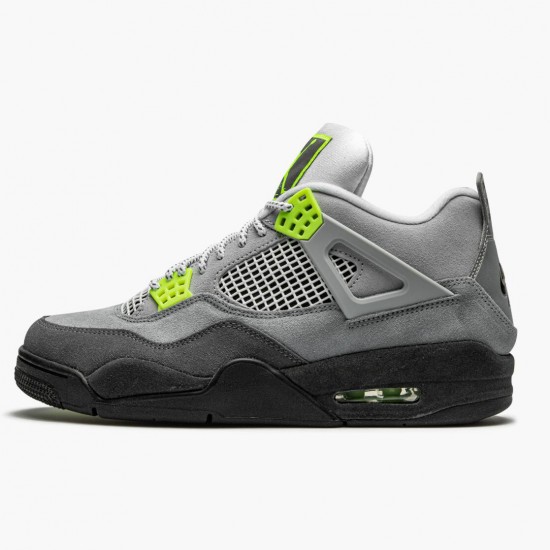 Mens Nike Jordan 4 Retro SE 95 Neon Cool Grey/Volt Wolf Grey Anthr Jordan Shoes