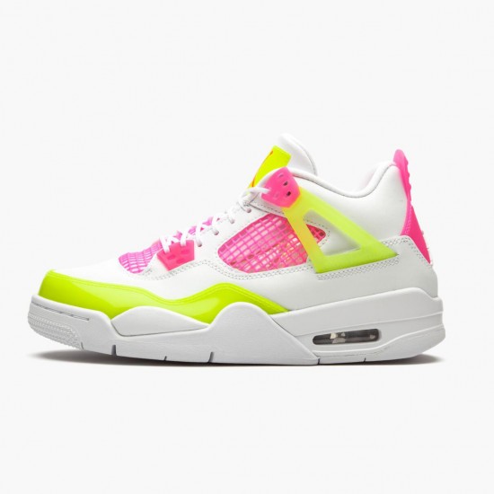 Womens/Mens Nike Jordan 4 Retro White Lemon Pink White/Lemon Venom/Pink Blast Jordan Shoes