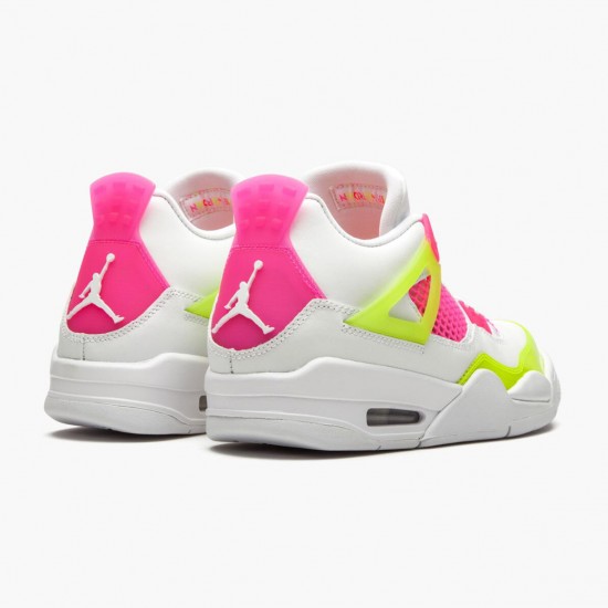 Womens/Mens Nike Jordan 4 Retro White Lemon Pink White/Lemon Venom/Pink Blast Jordan Shoes