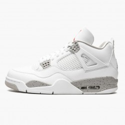 Men's Nike Jordan 4 Retro White Oreo White/Gray Jordan Shoes