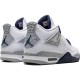 Mens Nike Jordan 4 Midnight Navy White/Midnight Navy/Light Smoke Grey-Fire Red Jordan Shoes