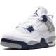 Mens Nike Jordan 4 Midnight Navy White/Midnight Navy/Light Smoke Grey-Fire Red Jordan Shoes