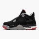 Mens Nike Jordan 4 Retro Bred 2019 Release Black/Cement Grey/Summit White/Fire Red Jordan Shoes