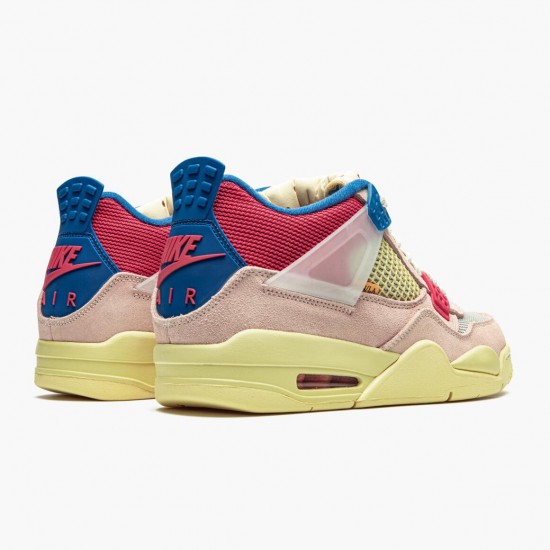 Womens/Mens Union LA x Nike Jordan 4 Retro Off Noir Guava Ice/Light Bone Brigade B Jordan Shoes