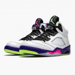 Women's/Men's Nike Jordan 5 Retro Alternate Bel Air White/Court Purple-Racer Pink-Ghost Green Jordan Shoes