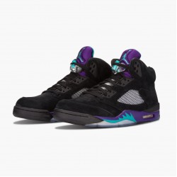 Women's/Men's Nike Jordan 5 Retro Black Grape Black/New Emerald Grape Ice Jordan Shoes