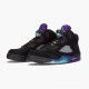 Womens/Mens Nike Jordan 5 Retro Black Grape Black/New Emerald Grape Ice Jordan Shoes