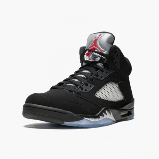 Womens/Mens Nike Jordan 5 Retro Black Metallic Black/Metallic Silver Jordan Shoes