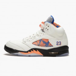 Women's/Men's Nike Jordan 5 Retro International Flight Sail/Racer Blue-Cone Black Jordan Shoes