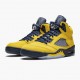 Womens/Mens Nike Jordan 5 Retro Michigan 2019 AmarilloCollege Navy Amarillo/College Navy-Amarillo Jordan Shoes