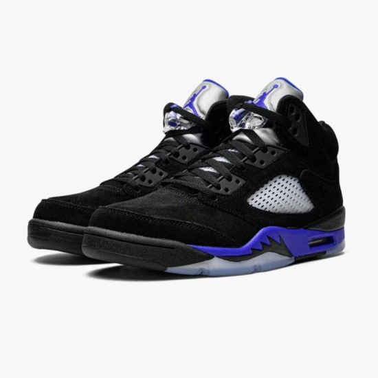 Womens/Mens Nike Jordan 5 Retro Racer Blue With Black Blue Black/Racer Blue/Reflective Silver Jordan Shoes