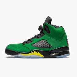 Women's/Men's Nike Jordan 5 Retro SE Oregon Green Yellow Apple Green/Black/Yellow Strike/Black Jordan Shoes
