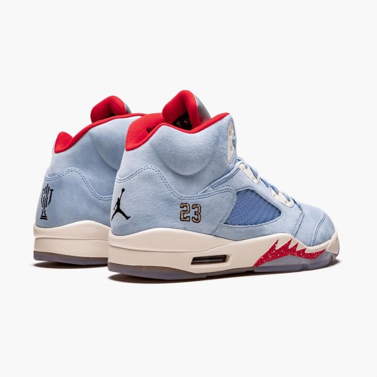 Womens/Mens Nike Jordan 5 Retro Trophy Room Ice Blue Ice Blue/University Red Sail M Jordan Shoes