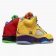 Mens Nike Jordan 5 Retro What The Varsity Maize/Court Purple Gho Jordan Shoes