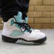 Womens/Mens Nike Jordan Retro 5 Island Green White/Black/White/Island Green Jordan Shoes