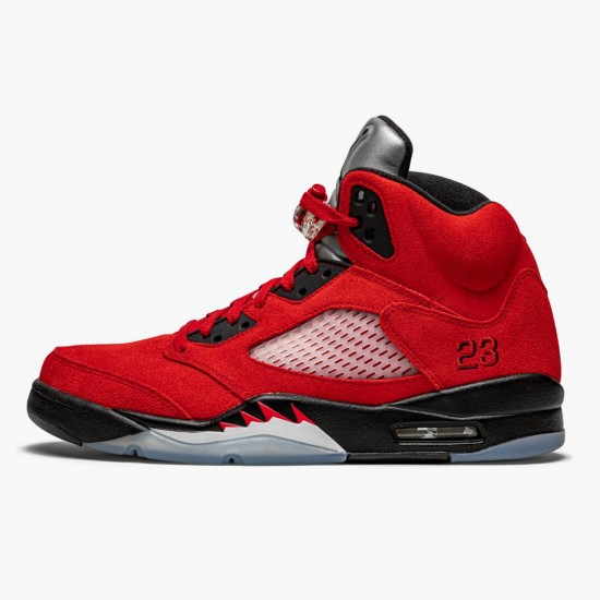 Mens Nike Jordan 5 Retro Raging Bull Red Varsity Red/Black/White Jordan Shoes