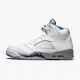 Mens Nike Jordan 5 Retro White Stealth White/Stealth Black/Hyper Roya Jordan Shoes