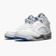 Mens Nike Jordan 5 Retro White Stealth White/Stealth Black/Hyper Roya Jordan Shoes