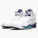 Mens Nike Jordan 5 Retro Grape White/New Emerald Grp Ice Blk Jordan Shoes