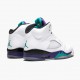 Mens Nike Jordan 5 Retro Grape White/New Emerald Grp Ice Blk Jordan Shoes