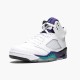 Mens Nike Jordan 5 Retro Grape White/New Emerald Grp Ice Blk Jordan Shoes