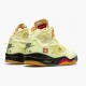 Mens Off-White x Nike Jordan 5 Retro Sail Sail/Fire Red/Muslin Black Jordan Shoes