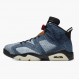 Womens/Mens Nike Jordan 6 Retro Washed Denim Black Sail/Varsity Red/Black Jordan Shoes