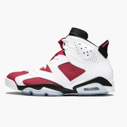 Women's/Men's Nike Jordan 6 Retro Carmine White/Carmine Black/Black Jordan Shoes