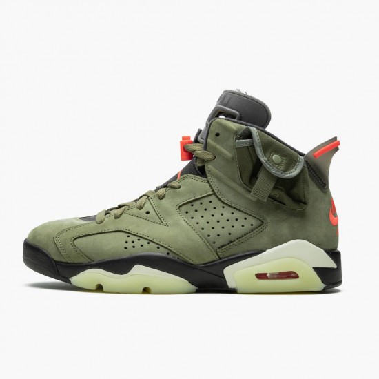 Womens/Mens Travis Scott x Nike Jordan 6 Retro Olive Medium Olive/Black Sail/Univer Black Jordan Shoes