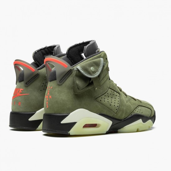 Womens/Mens Travis Scott x Nike Jordan 6 Retro Olive Medium Olive/Black Sail/Univer Black Jordan Shoes