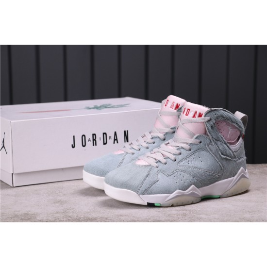 Mens Nike Jordan 7 Retro Neutral Grey Reflect Grey/Pink White Jordan Shoes