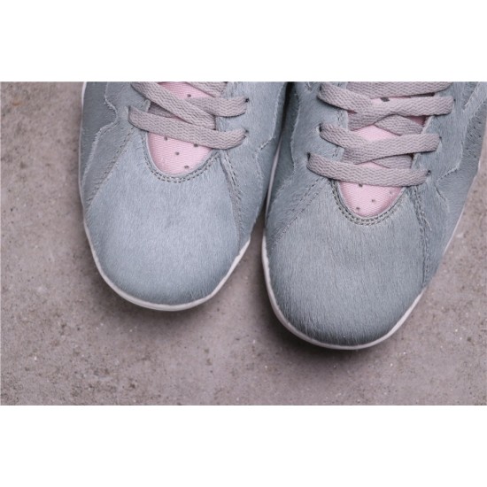 Mens Nike Jordan 7 Retro Neutral Grey Reflect Grey/Pink White Jordan Shoes