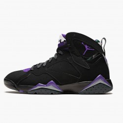 Men's Nike Jordan 7 Retro Ray Allen Black Fierce Purpler Dark Stee Black/Fierce Purple-Dark Grey Steel Jordan Shoes