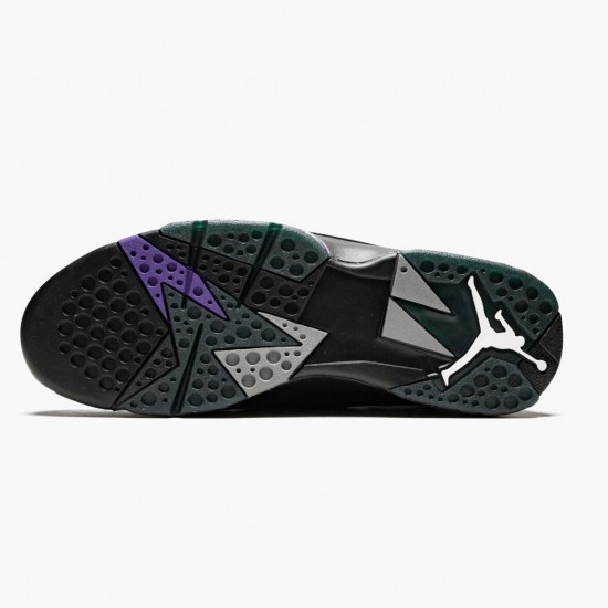 Mens Nike Jordan 7 Retro Ray Allen Black Fierce Purpler Dark Stee Black/Fierce Purple-Dark Grey Steel Jordan Shoes