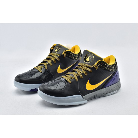 Nike Kobe 4 Black Mamba Mens Purple Black Yellow Sneakers Shoes AV6339 002