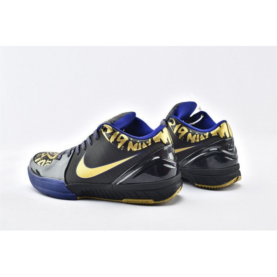 Nike Kobe 4 Black Mamba NBA NBA Final MVP Away Black Blue Gold Basketball Shoes Mens 354187 001