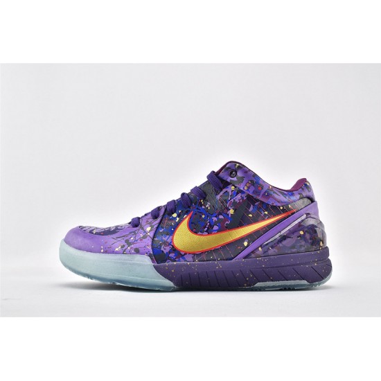 Nike Kobe 4 zoom Prelude Crt Purple Prpl Gold Vnm Metallic Mens Basketball Shoes 639693 500