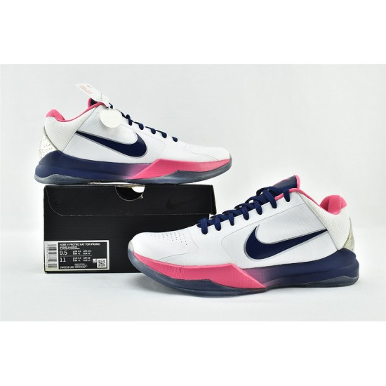 Nike Kobe 5 Black Mamba Mens Protro Kay Yow Big Stage Champ White Pink Basketball Shoes  CW2210 100